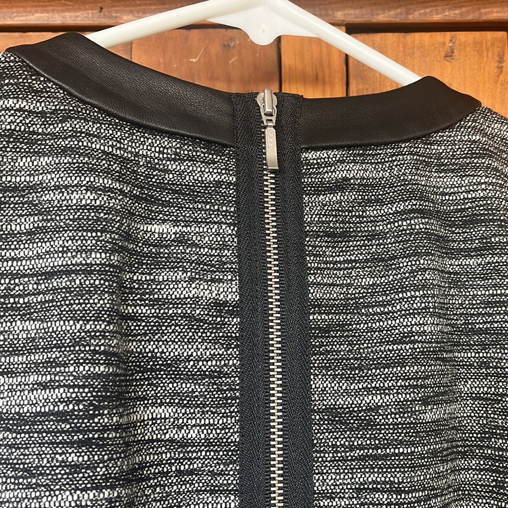 Madewell Tweed Dress with Leather Collar Size 2 - Picture 9 of 10